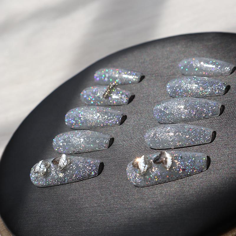 Designer: XinXin 20. Shining rhinestone handmade nails Press on Nails DIY Nail Art