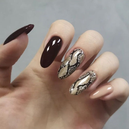 Designer: DuoDuo 2019.Handmade nails Press on Nails DIY Nail Art for woman girl Almond Long