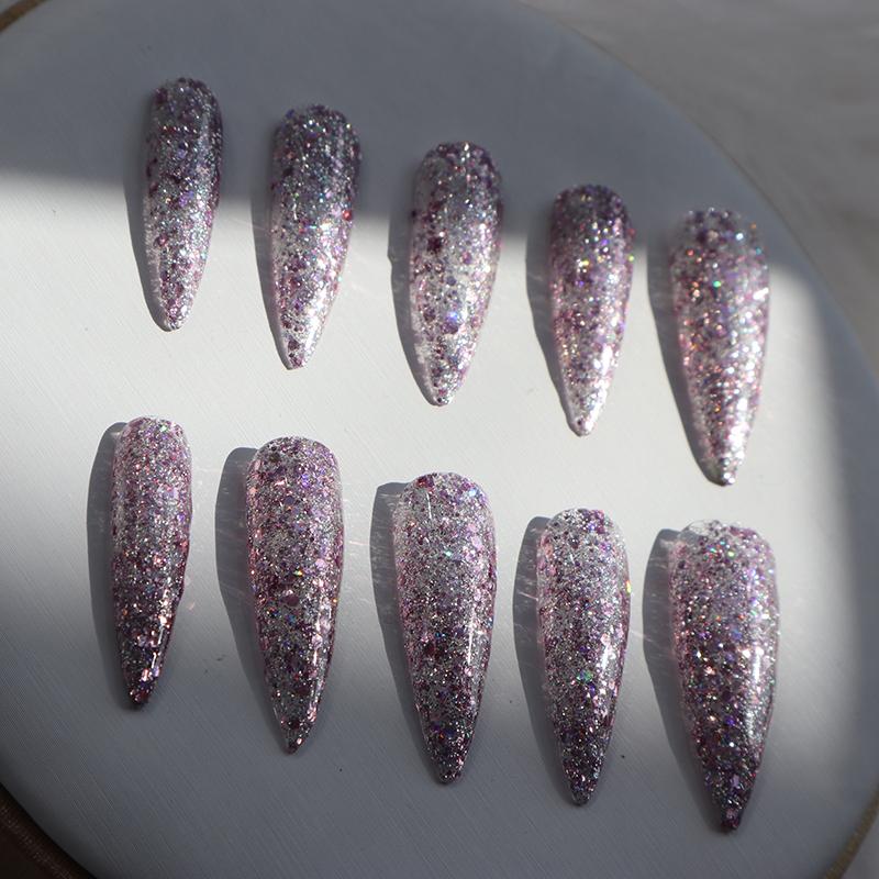 Designer: XinXin 75.Shining handmade nails Press on Nails DIY Nail