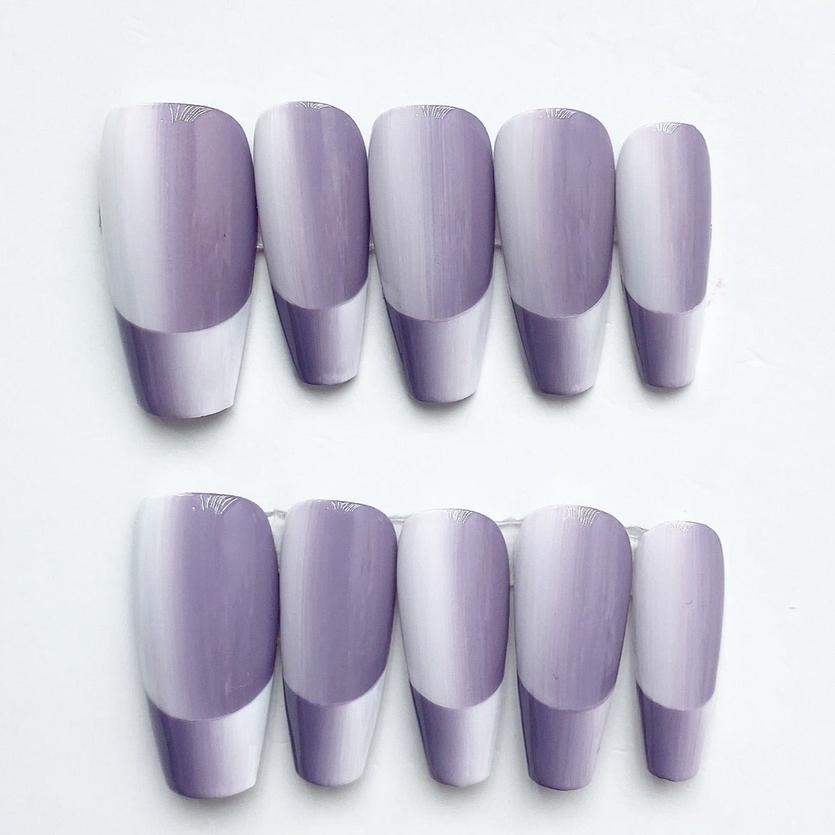 Handmade Nails Press on Nails DIY Nail Art for Woman Girl Nail Design Long Coffin Purple 2023