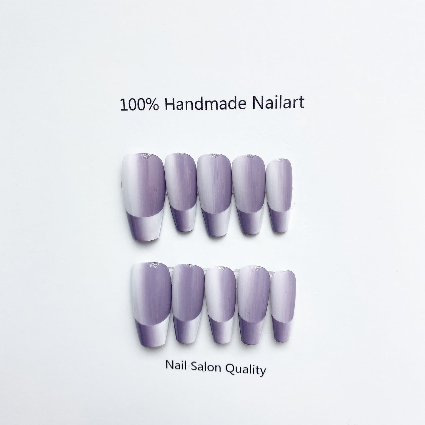 Handmade Nails Press on Nails DIY Nail Art for Woman Girl Nail Design Long Coffin Purple 2023