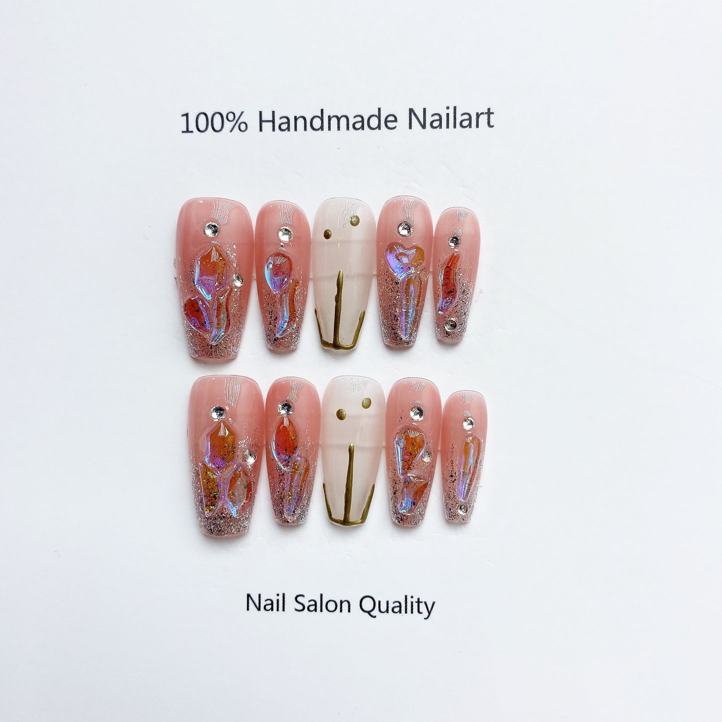 Handmade Nails Press on Nails DIY Nail Art for Woman Girl Nail Design Long Coffin Pink 2023