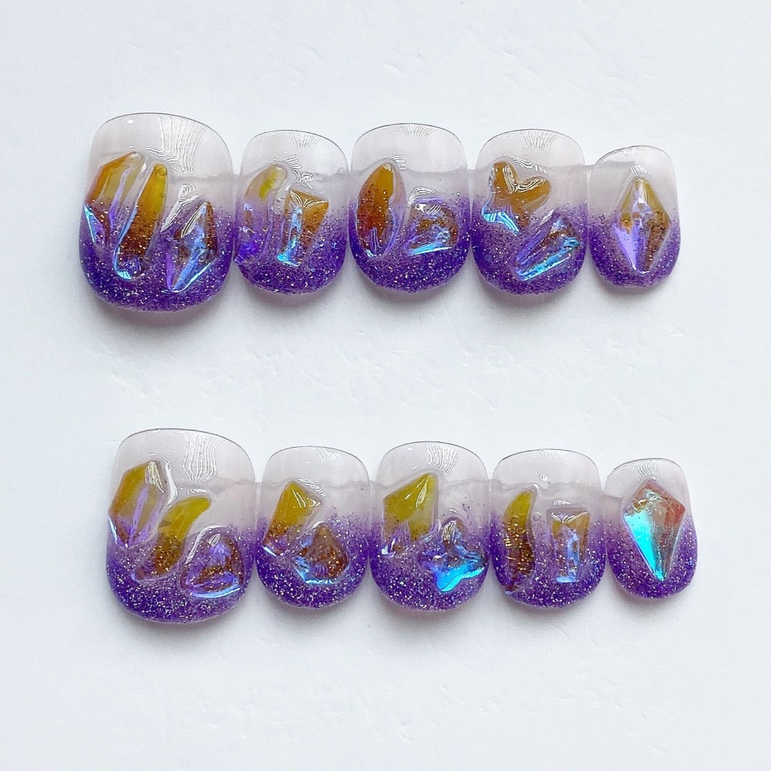 Handmade Nails Press on Nails DIY Nail Art for Woman Girl Nail Design Long Coffin Purple 2023