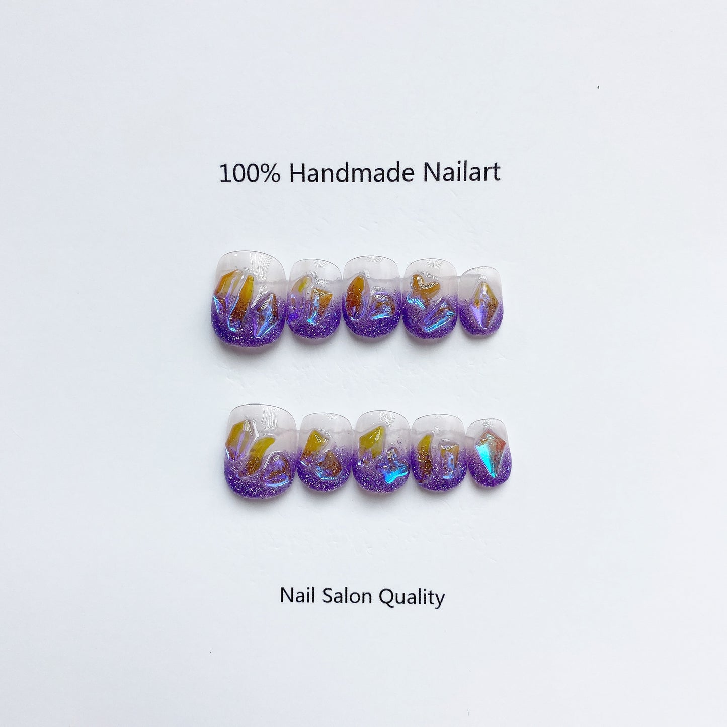 Handmade Nails Press on Nails DIY Nail Art for Woman Girl Nail Design Long Coffin Purple 2023