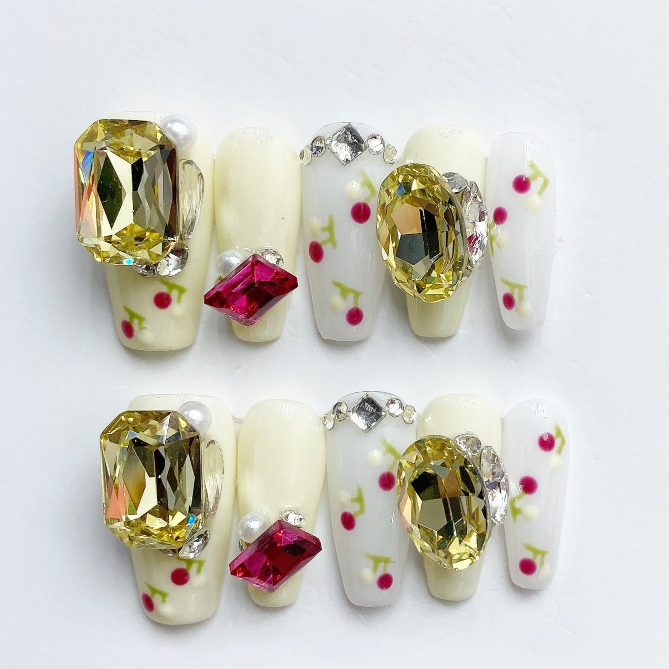 Handmade Nails Press on Nails DIY Nail Art for Woman Girl Nail Design Long Coffin Golden 2023