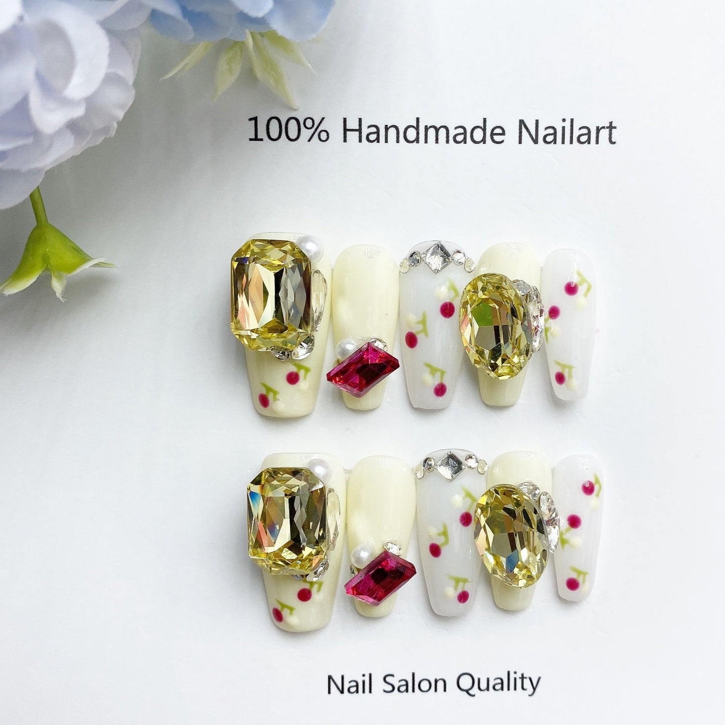 Handmade Nails Press on Nails DIY Nail Art for Woman Girl Nail Design Long Coffin Golden 2023