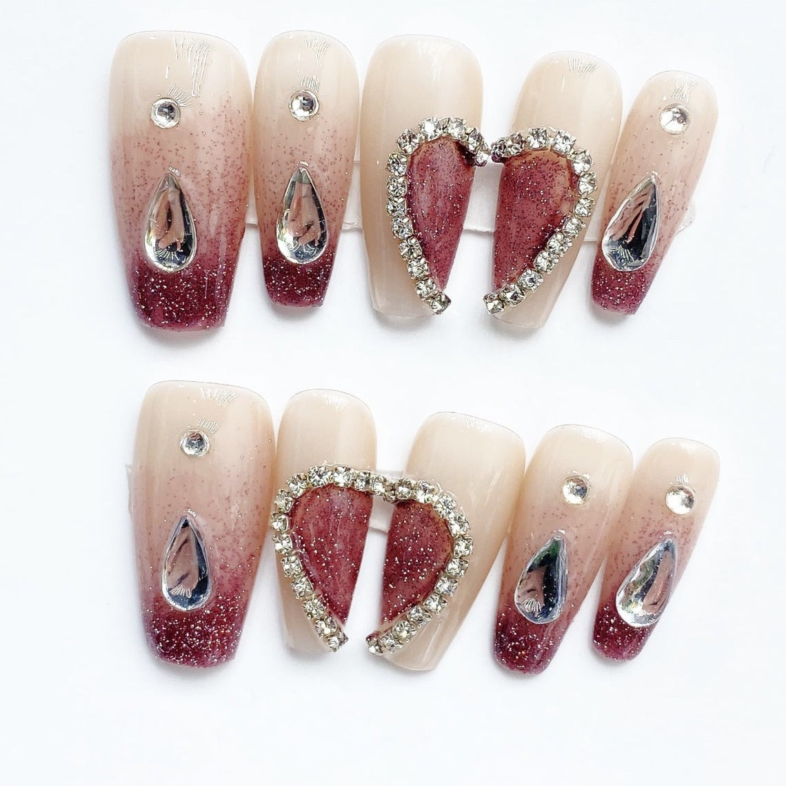 Handmade Nails Press on Nails DIY Nail Art for Woman Girl Nail Design Long Coffin Red 2023