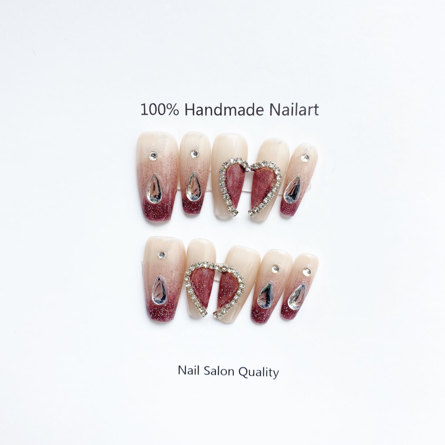 Handmade Nails Press on Nails DIY Nail Art for Woman Girl Nail Design Long Coffin Red 2023