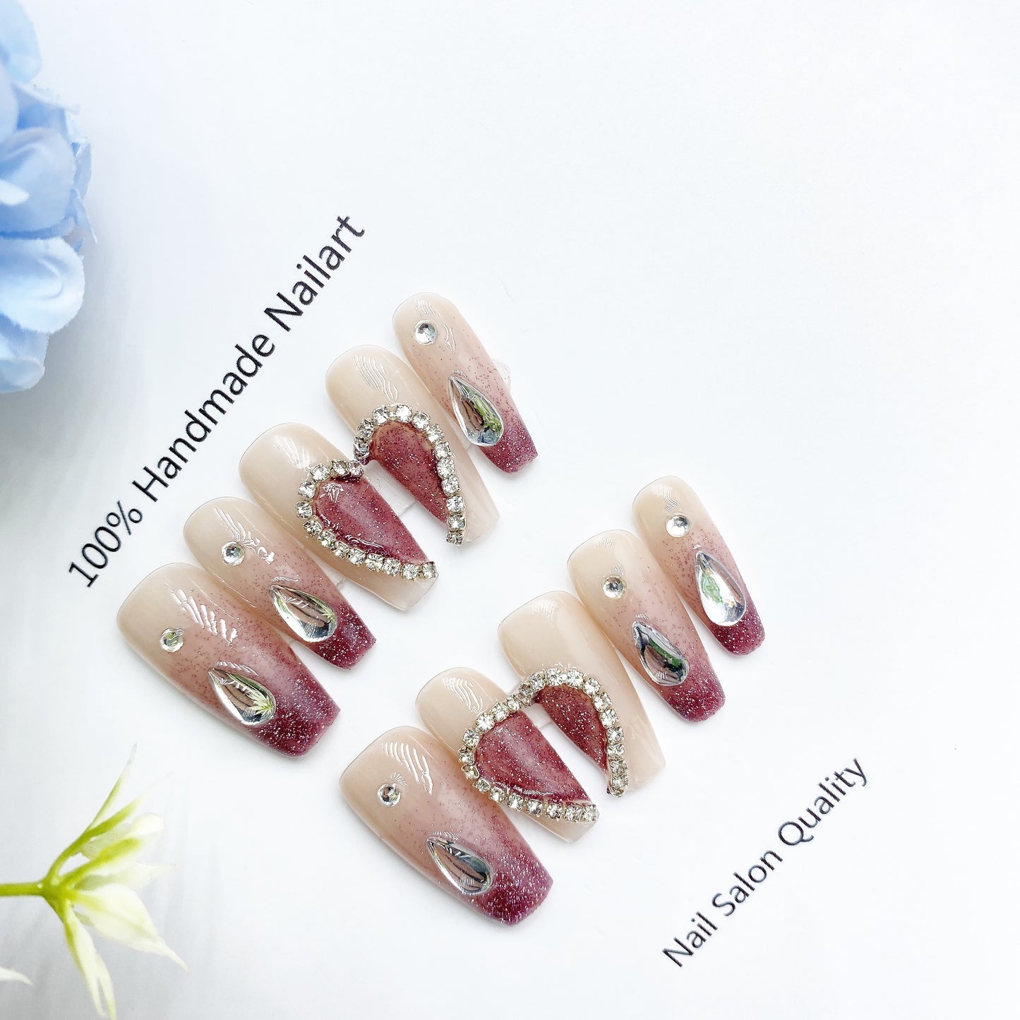 Handmade Nails Press on Nails DIY Nail Art for Woman Girl Nail Design Long Coffin Red 2023