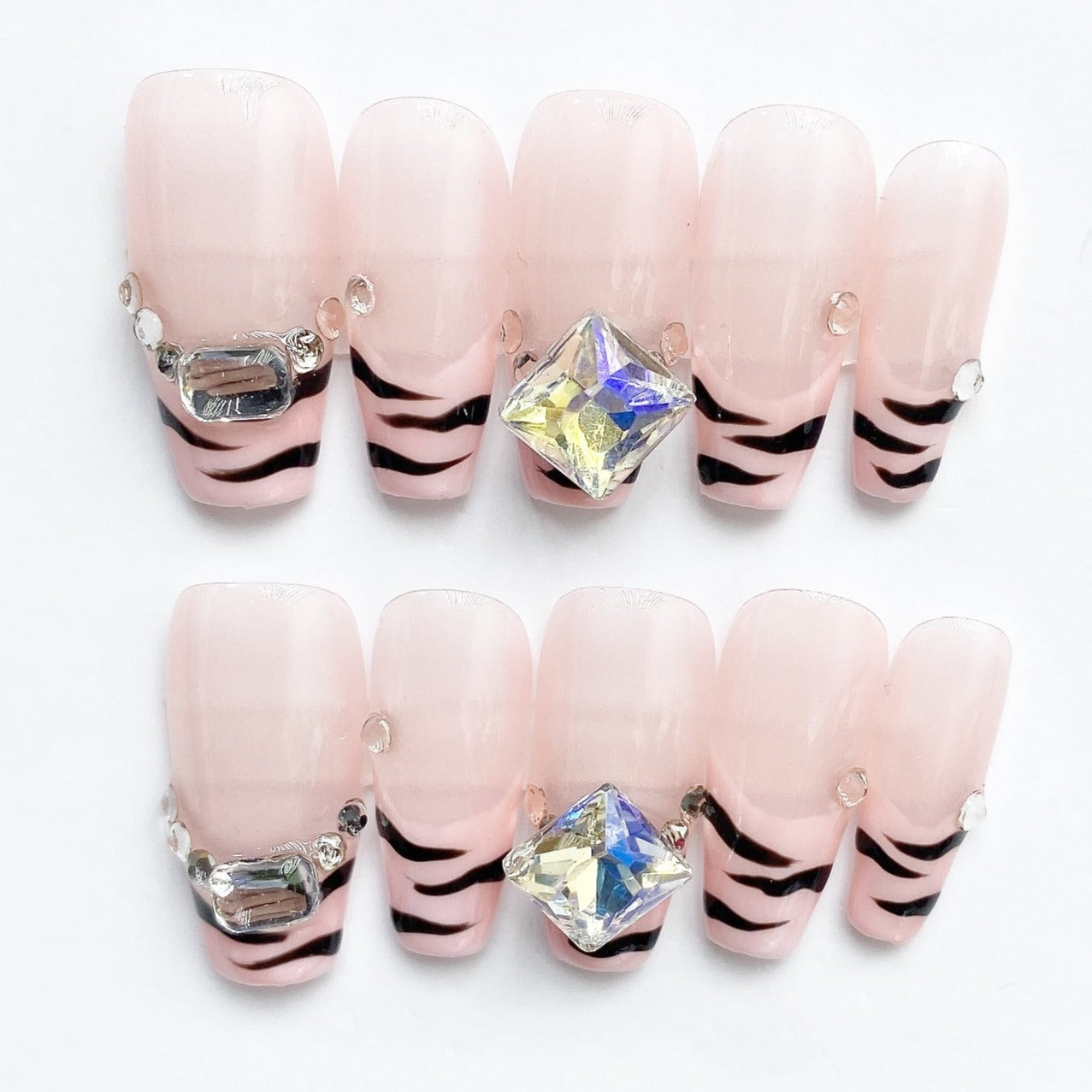 Handmade Nails Press on Nails DIY Nail Art for Woman Girl Nail Design Long Coffin Pink 2023