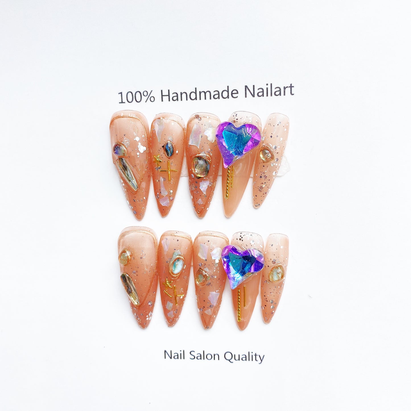 Handmade Nails Press on Nails DIY Nail Art for Woman Girl Nail Design Long Coffin Orange 2023