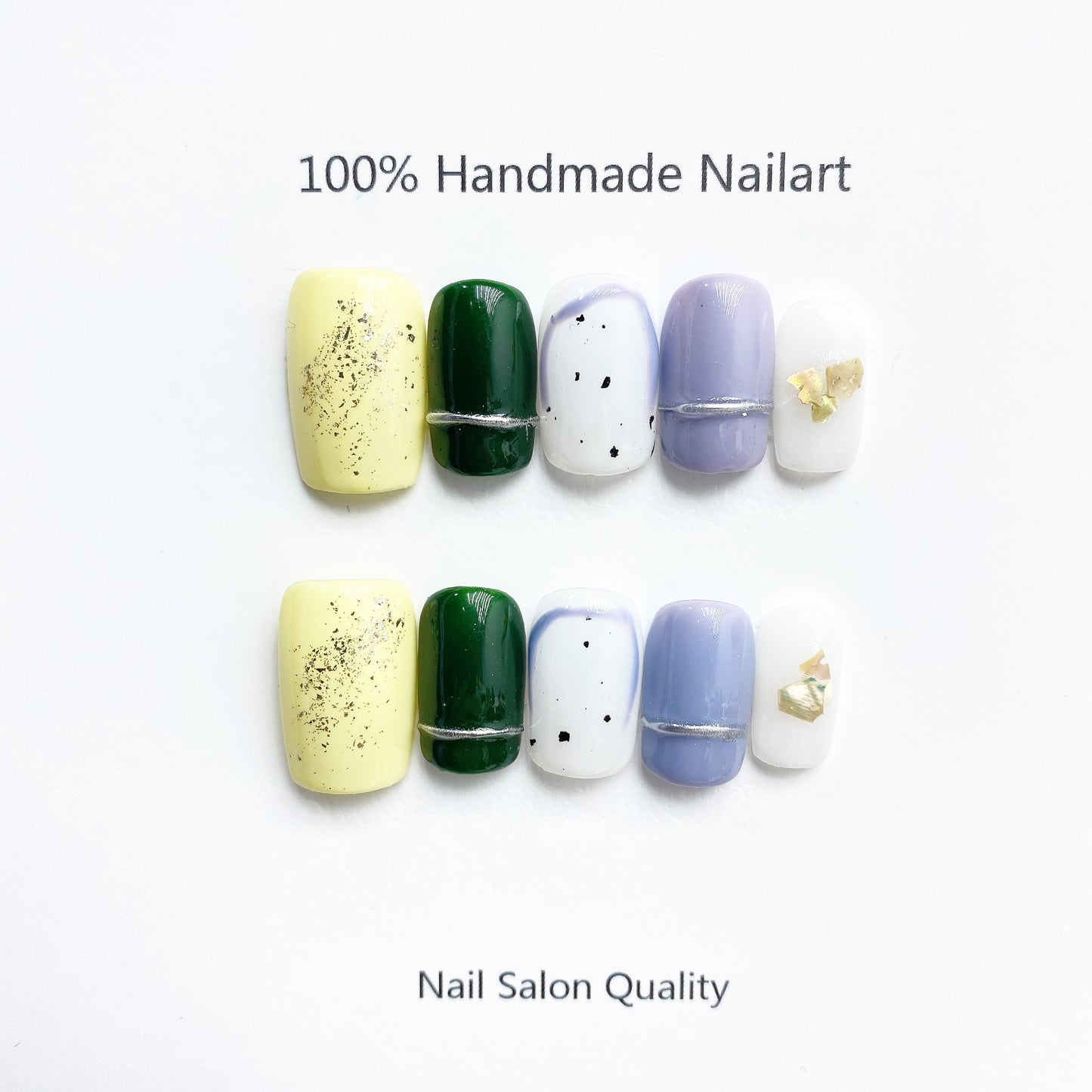 Handmade Nails Press on Nails DIY Nail Art for Woman Girl Nail Design Long Coffin Yellow 2023