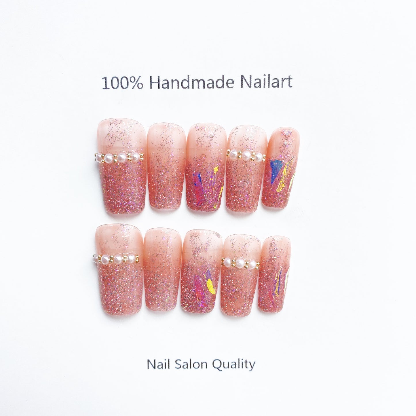 Handmade Nails Press on Nails DIY Nail Art for Woman Girl Nail Design Long Coffin Pink 2023