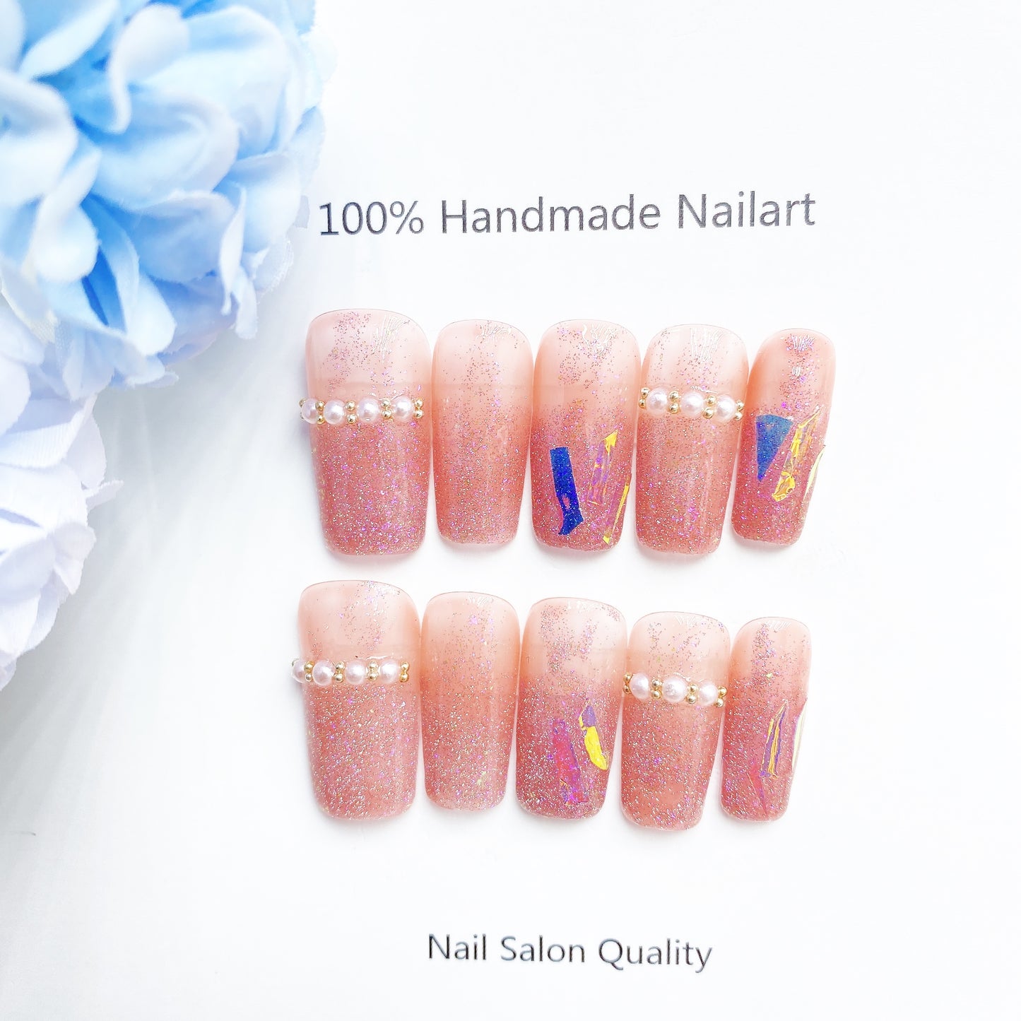 Handmade Nails Press on Nails DIY Nail Art for Woman Girl Nail Design Long Coffin Pink 2023