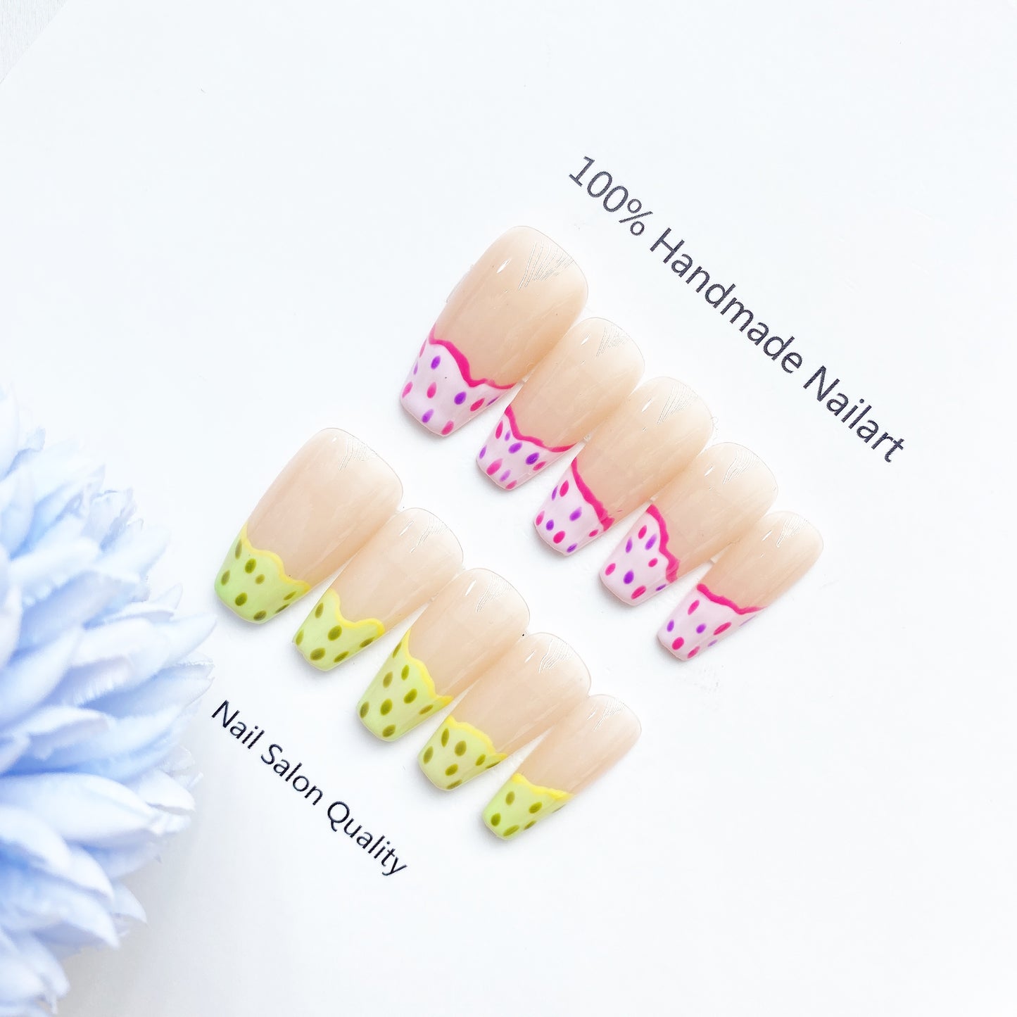 Handmade Nails Press on Nails DIY Nail Art for Woman Girl Nail Design Long Coffin Light Pink 2023