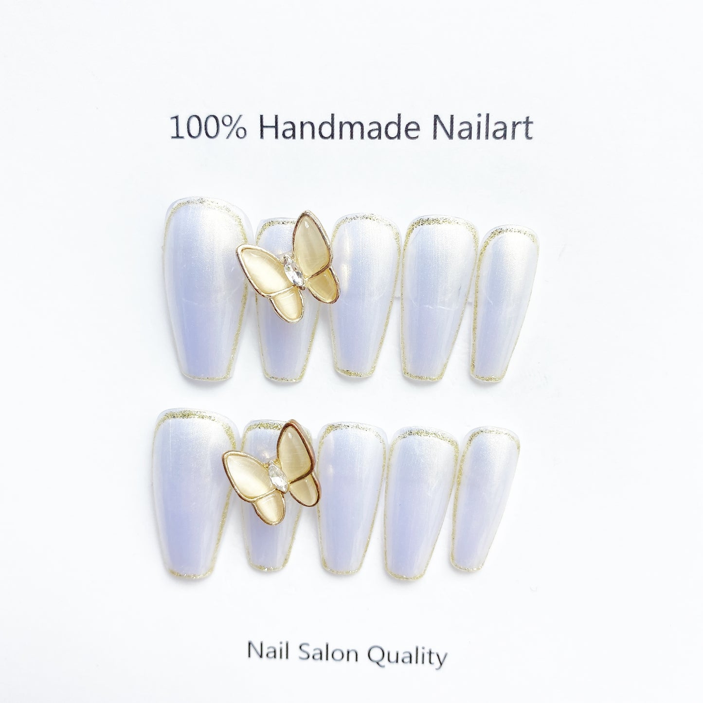 Handmade Nails Press on Nails DIY Nail Art for Woman Girl Nail Design Long Coffin White 2023