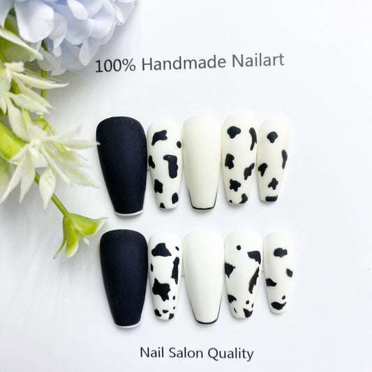 Handmade Nails Press on Nails DIY Nail Art for Woman Girl Nail Design Long Coffin 2023