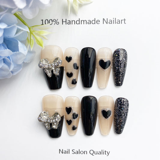 Handmade Nails Press on Nails DIY Nail Art for Woman Girl Nail Design Long Coffin 2023