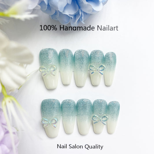 Handmade Nails Press on Nails DIY Nail Art for Woman Girl Nail Design Long Coffin 2023