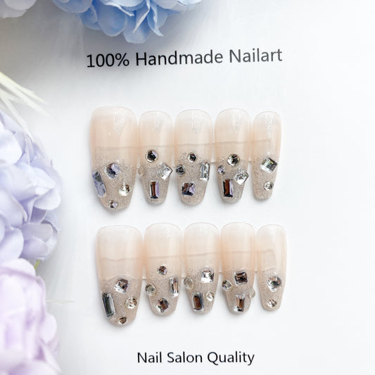 Handmade Nails Press on Nails DIY Nail Art for Woman Girl Nail Design Long Coffin 2023