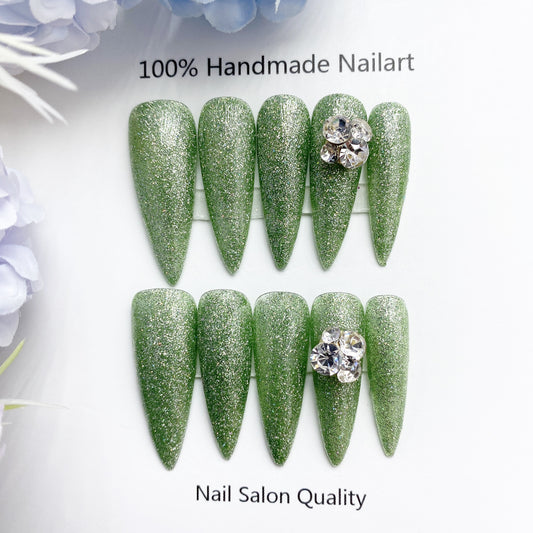 Handmade Nails Press on Nails DIY Nail Art for Woman Girl Nail Design Long Coffin 2023