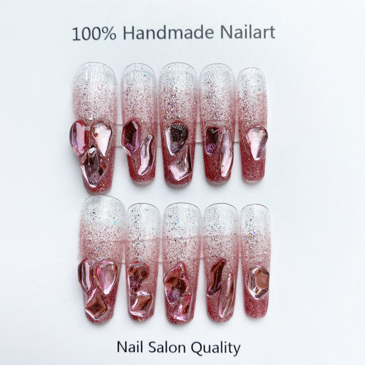 Handmade Nails Press on Nails DIY Nail Art for Woman Girl Nail Design Long Coffin 2023