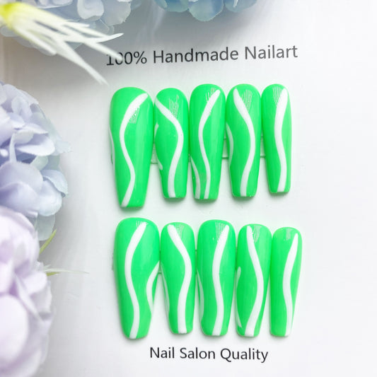 Handmade Nails Press on Nails DIY Nail Art for Woman Girl Nail Design Long Coffin 2023