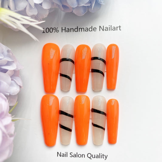 Handmade Nails Press on Nails DIY Nail Art for Woman Girl Nail Design Long Coffin 2023