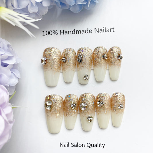 Handmade Nails Press on Nails DIY Nail Art for Woman Girl Nail Design Long Coffin 2023