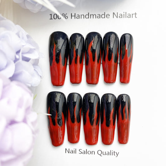 Handmade Nails Press on Nails DIY Nail Art for Woman Girl Nail Design Long Coffin 2023