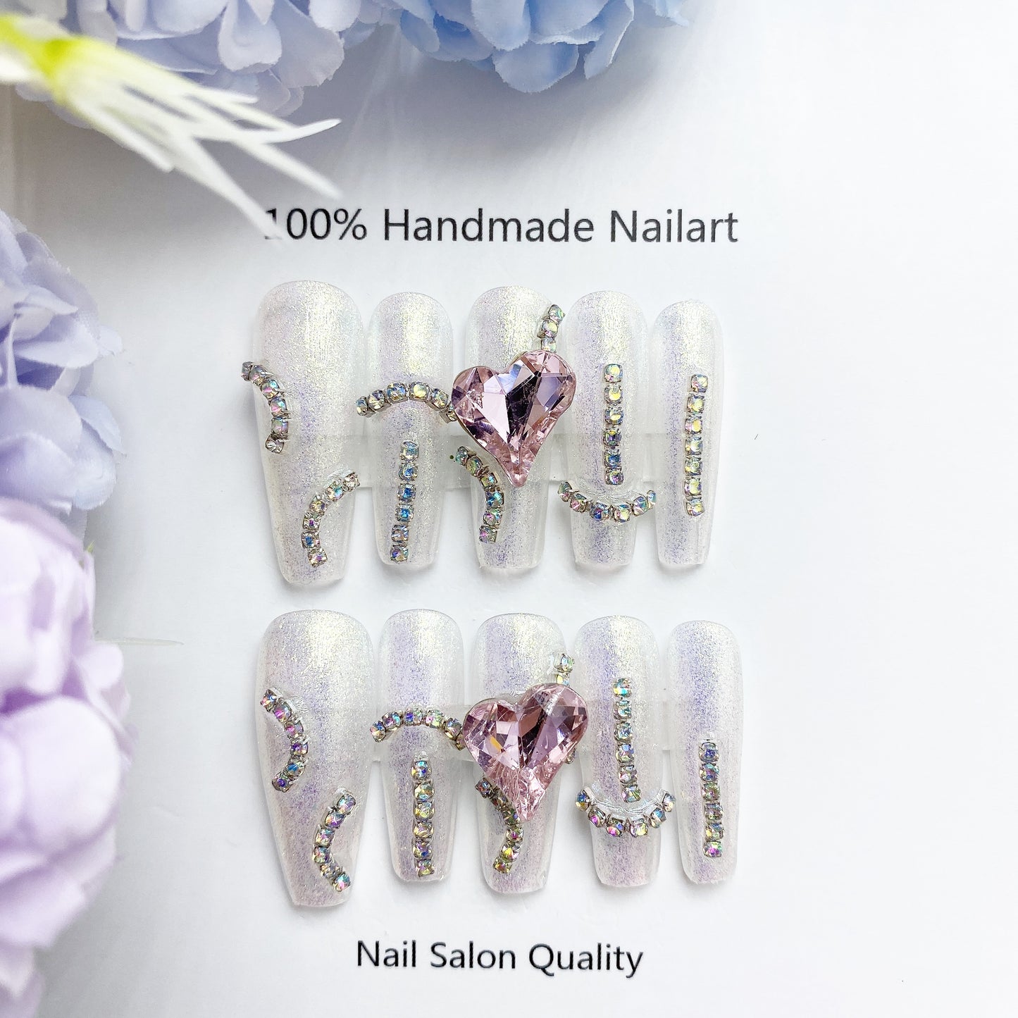 Handmade Nails Press on Nails DIY Nail Art for Woman Girl Nail Design Long Coffin 2023