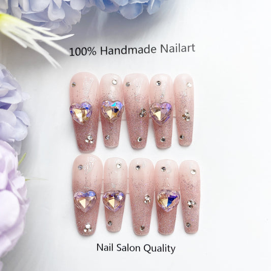 Handmade Nails Press on Nails DIY Nail Art for Woman Girl Nail Design Long Coffin 2023