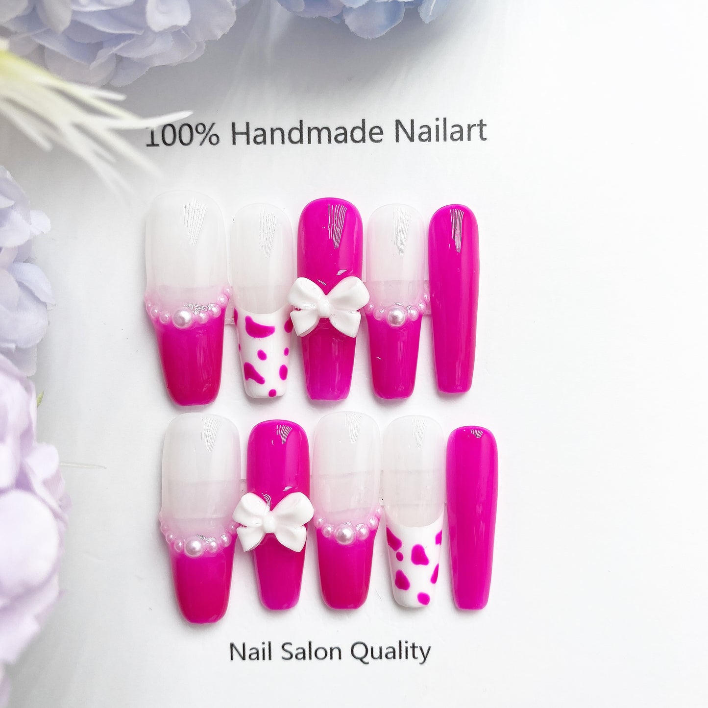 Handmade Nails Press on Nails DIY Nail Art for Woman Girl Nail Design Long Coffin 2023