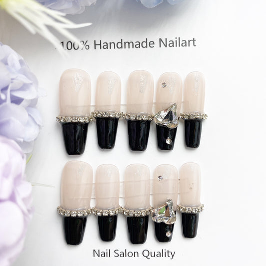 Handmade Nails Press on Nails DIY Nail Art for Woman Girl Nail Design Long Coffin 2023