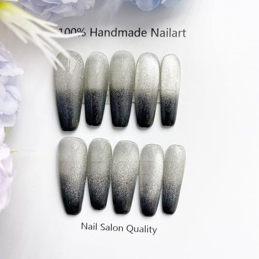 Handmade Nails Press on Nails DIY Nail Art for Woman Girl Nail Design Long Coffin 2023