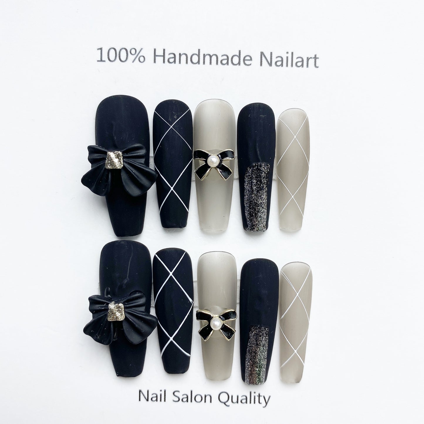 Handmade Nails Press on Nails DIY Nail Art for Woman Girl Nail Design Long Coffin 2023