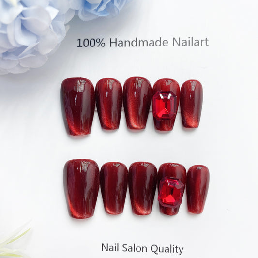 Handmade Nails Press on Nails DIY Nail Art for Woman Girl Nail Design Long Coffin 2023