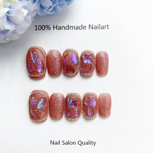 Handmade Nails Press on Nails DIY Nail Art for Woman Girl Nail Design Long Coffin 2023