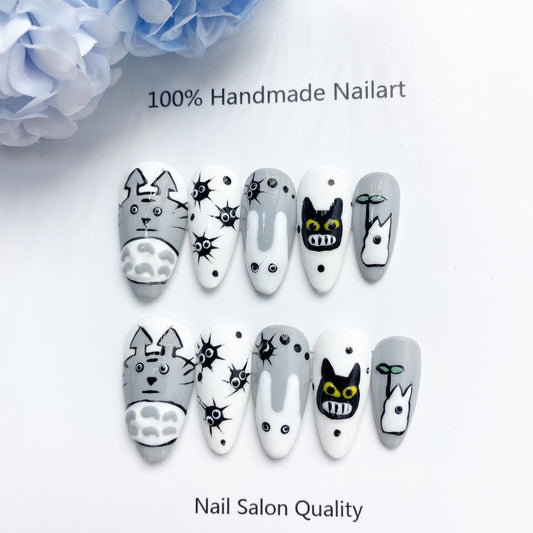 Handmade Nails Press on Nails DIY Nail Art for Woman Girl Nail Design Long Coffin 2023