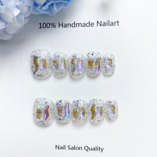 Handmade Nails Press on Nails DIY Nail Art for Woman Girl Nail Design Long Coffin 2023