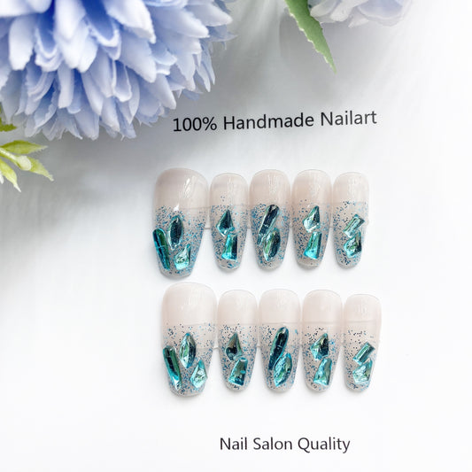 Handmade Nails Press on Nails DIY Nail Art for Woman Girl Nail Design Long Coffin 2023