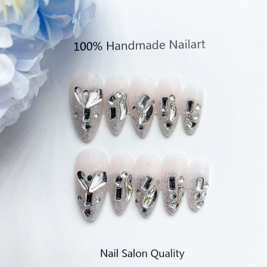 Handmade Nails Press on Nails DIY Nail Art for Woman Girl Nail Design Long Coffin 2023