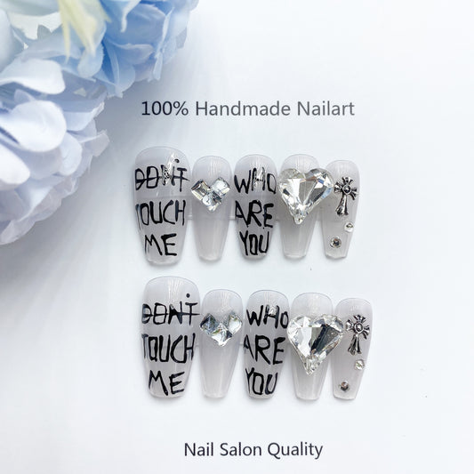 Handmade Nails Press on Nails DIY Nail Art for Woman Girl Nail Design Long Coffin 2023