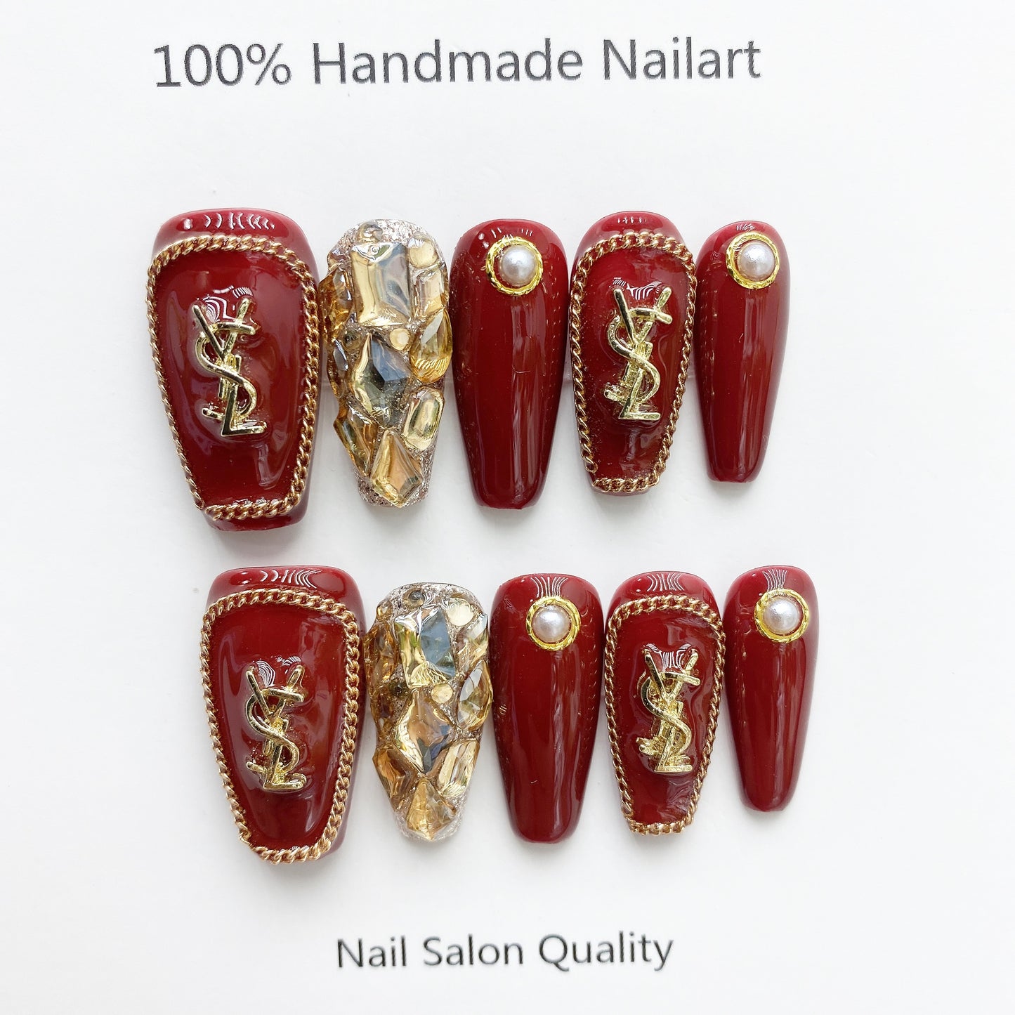 Handmade Nails Press on Nails DIY Nail Art for Woman Girl Nail Design Long Coffin 2023