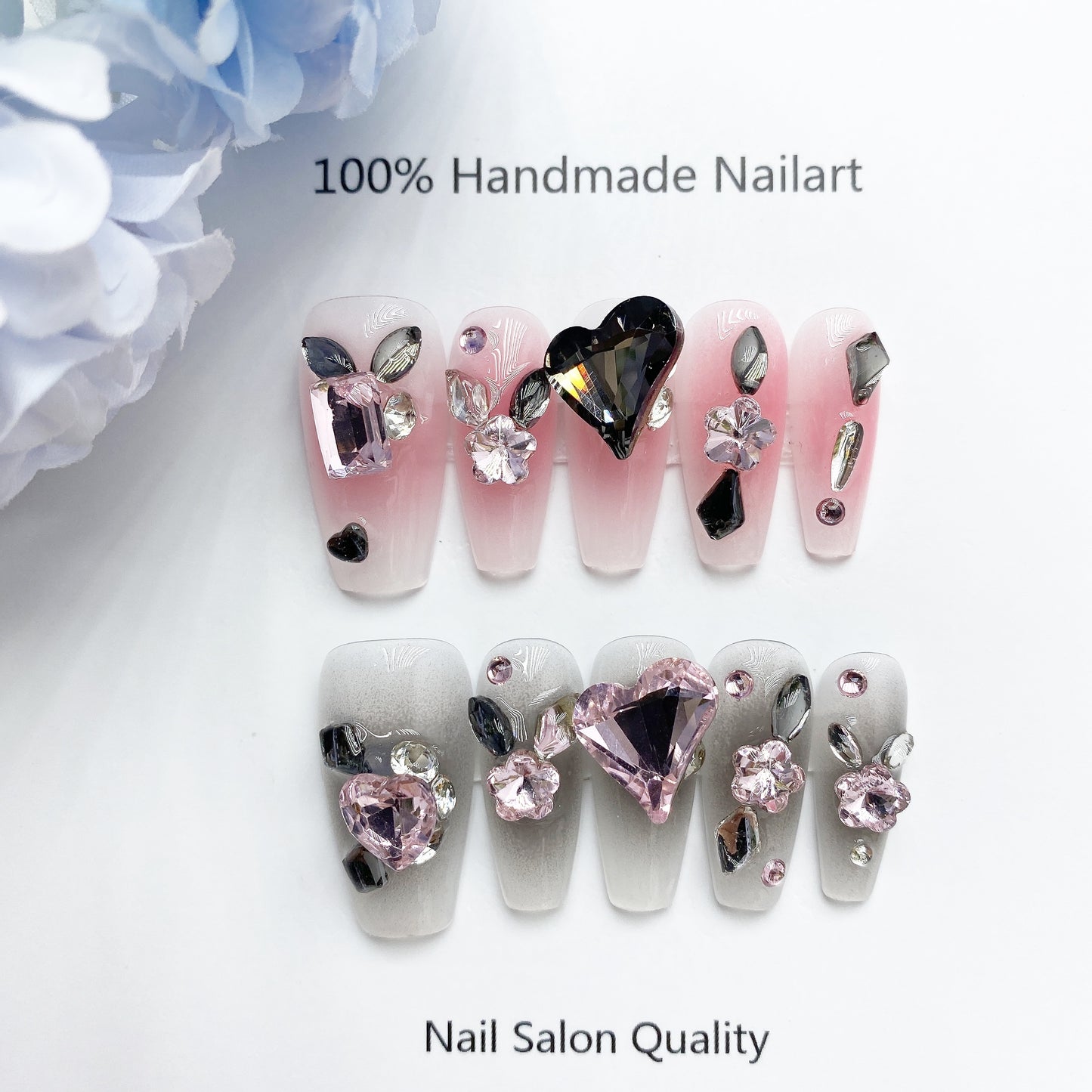 Handmade Nails Press on Nails DIY Nail Art for Woman Girl Nail Design Long Coffin 2023