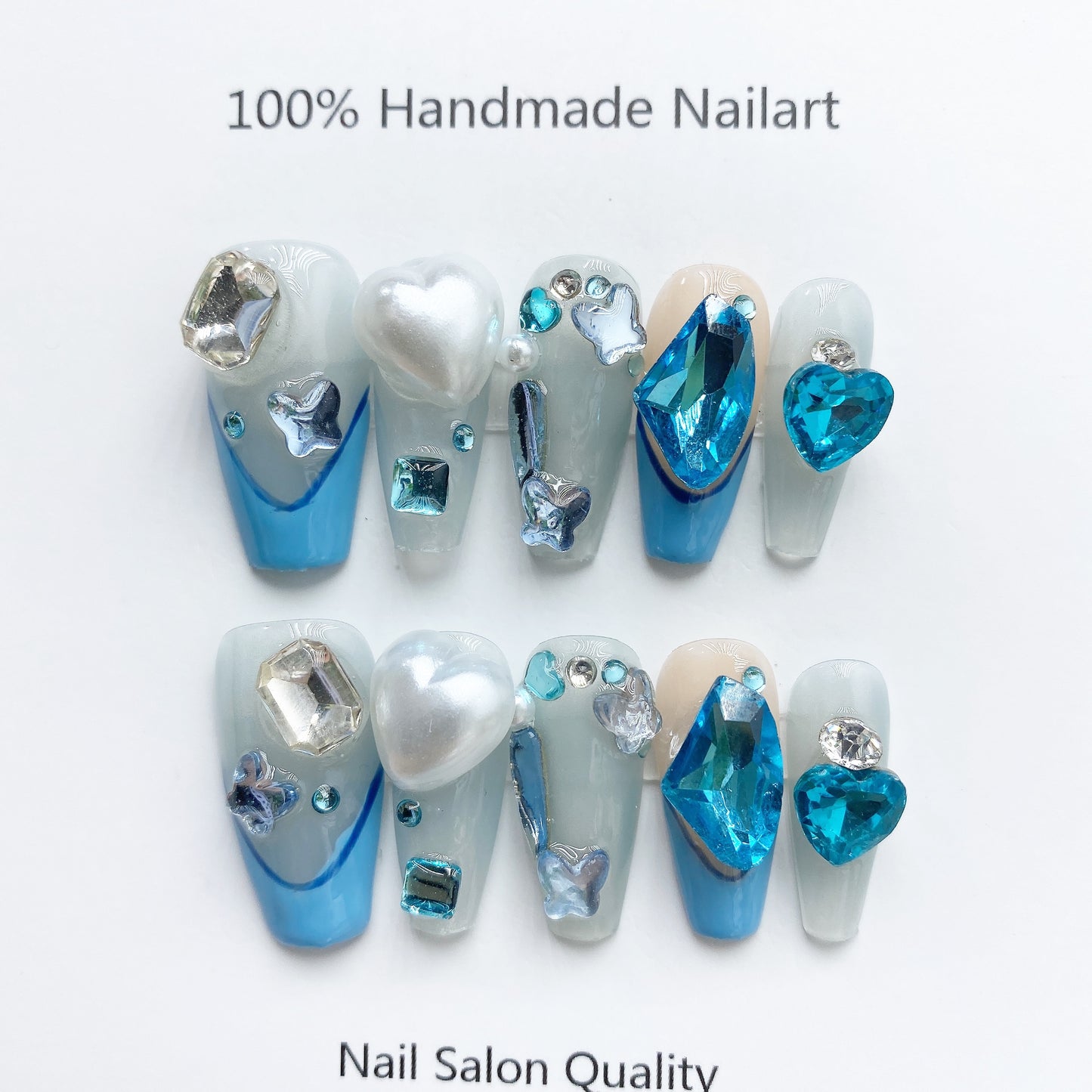 Handmade Nails Press on Nails DIY Nail Art for Woman Girl Nail Design Long Coffin 2023