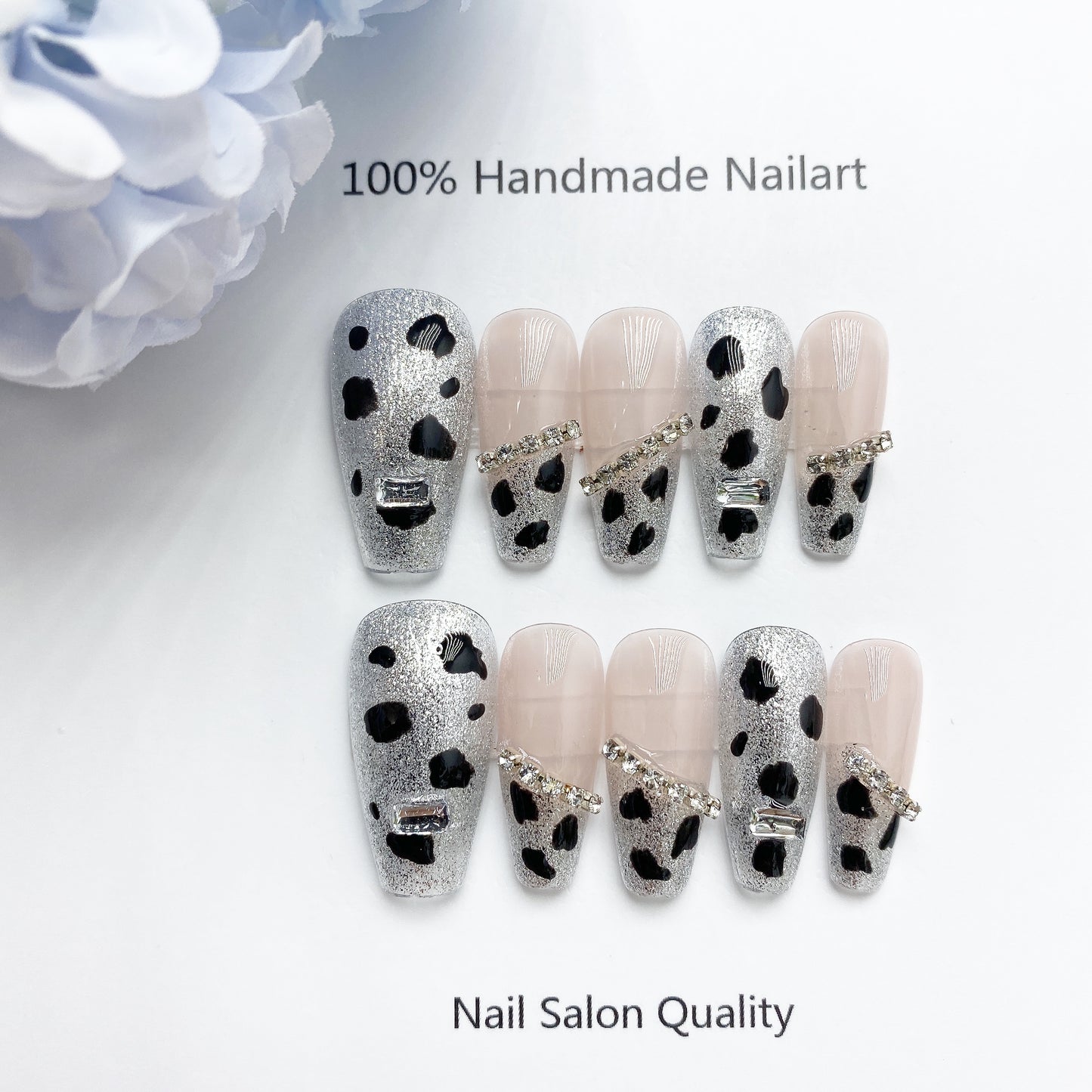 Handmade Nails Press on Nails DIY Nail Art for Woman Girl Nail Design Long Coffin 2023