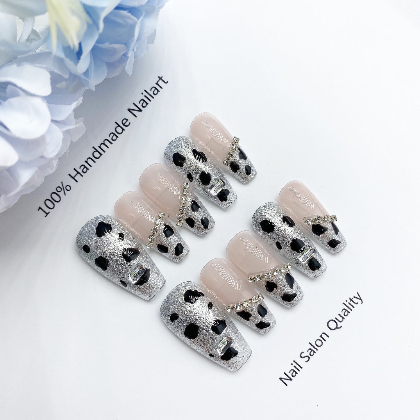 Handmade Nails Press on Nails DIY Nail Art for Woman Girl Nail Design Long Coffin 2023