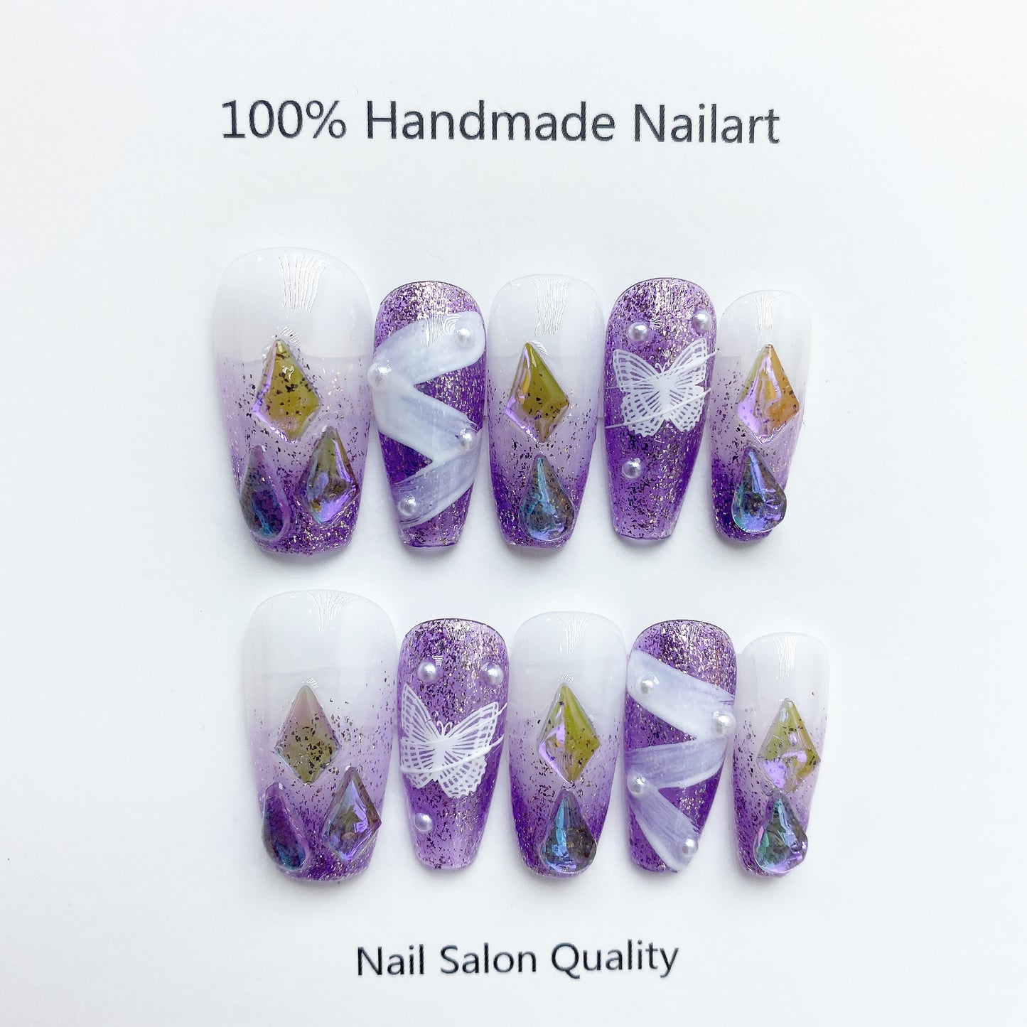 Handmade Nails Press on Nails DIY Nail Art for Woman Girl Nail Design Long Coffin 2023