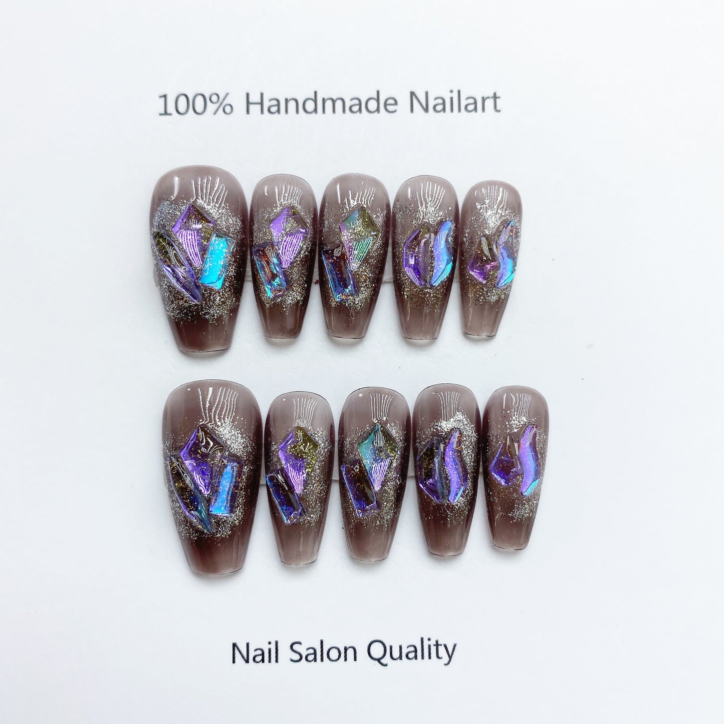 Handmade Nails Press on Nails DIY Nail Art for Woman Girl Nail Design Long Coffin 2023